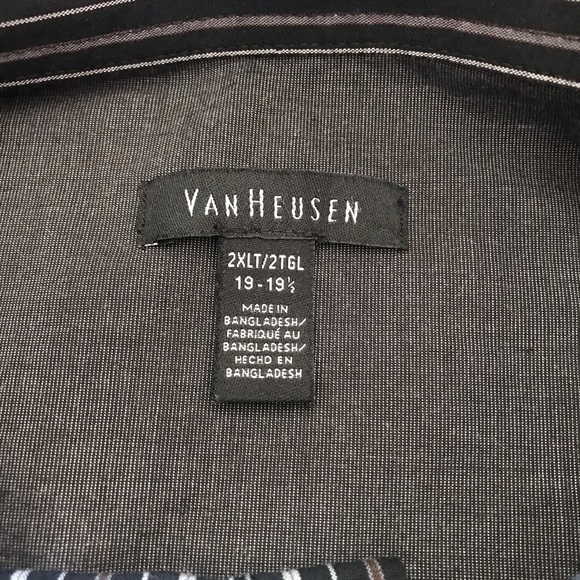 Navy blue VanHeusen stripped button down Sz. 2XLT - Picture 3 of 7
